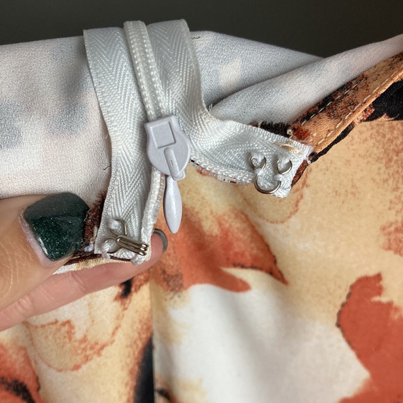 Lulu’s Camaraderie Orange Watercolor Floral Print Shift Dress - Picture 6 of 6